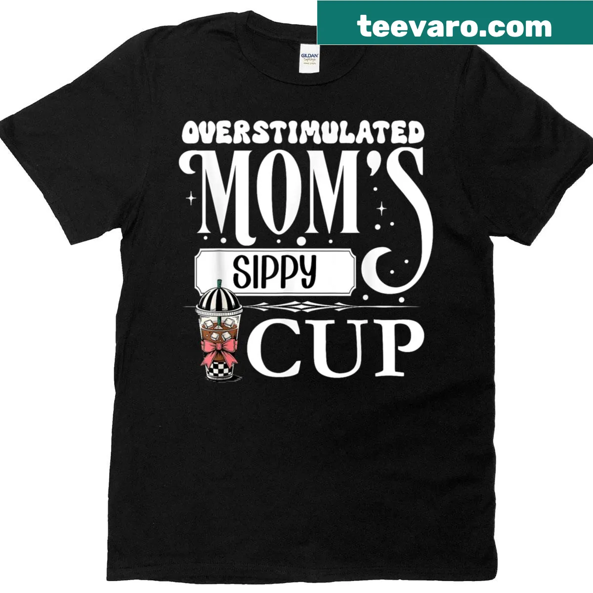 Funny mom t-shirt about coffee as fuel for motherhood — on a men's t-shirt