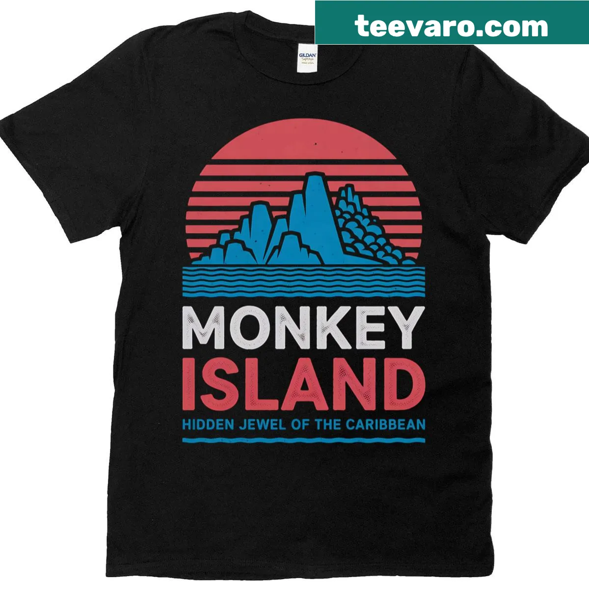 T-shirt inspired by the Monkey Island gaming franchise — on a men's t-shirt