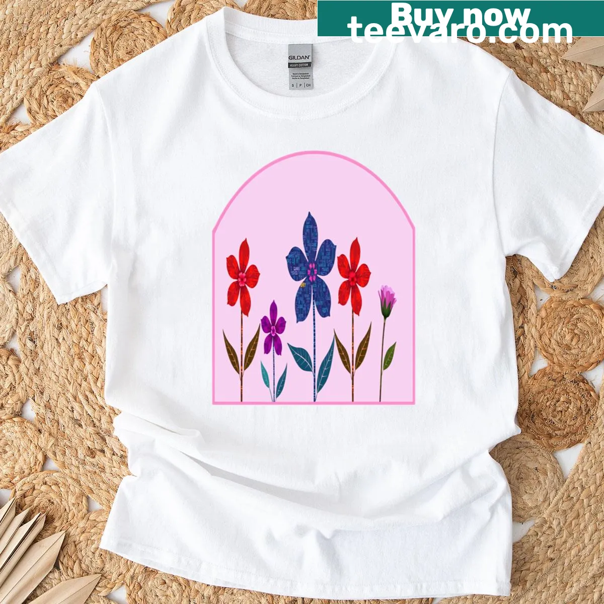 Floral graphic t-shirt featuring an array of beautiful flowers — on a men's t-shirt