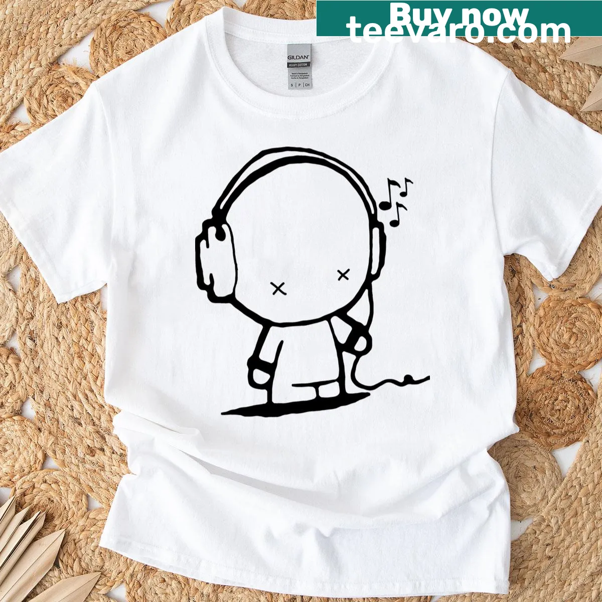 Fun graphic t-shirt celebrating the joy of music — on a men's t-shirt