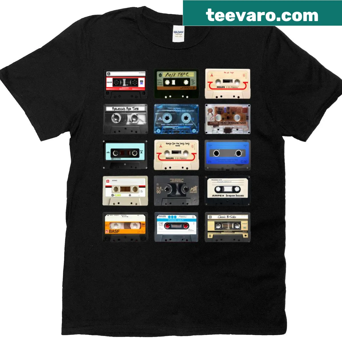Playful typography design celebrating music on a T-shirt. — on a men's t-shirt