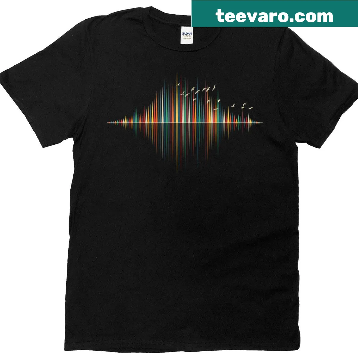 Illustration of sound waves representing nature's music — on a men's t-shirt