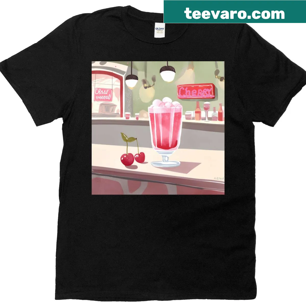 Vintage-inspired Old Drug Store Soda Shop t-shirt with retro graphics — on a men's t-shirt