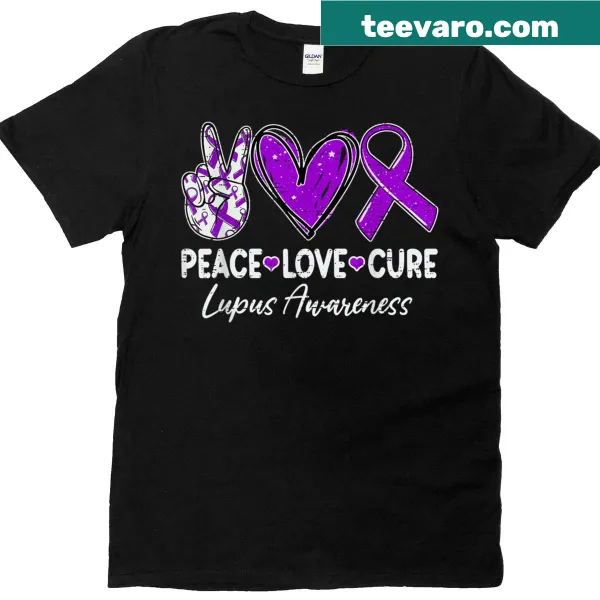 Lupus awareness T-shirt with a purple ribbon design