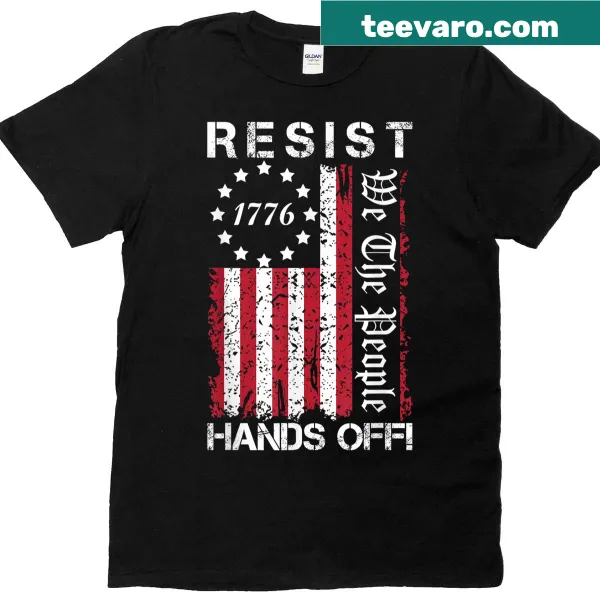 Distressed American flag T-shirt with 'We The People' text.