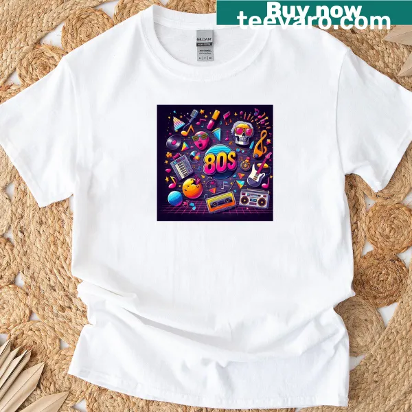 Retro t-shirt celebrating 80s music