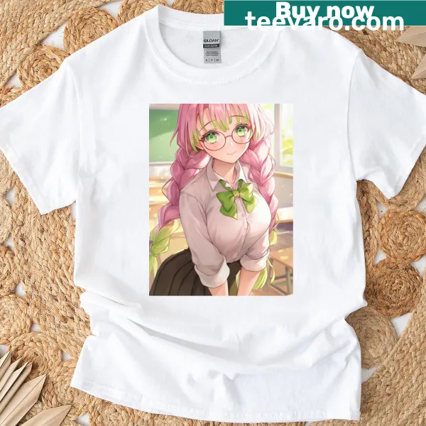 Illustration of a school girl with a sword on a T-shirt