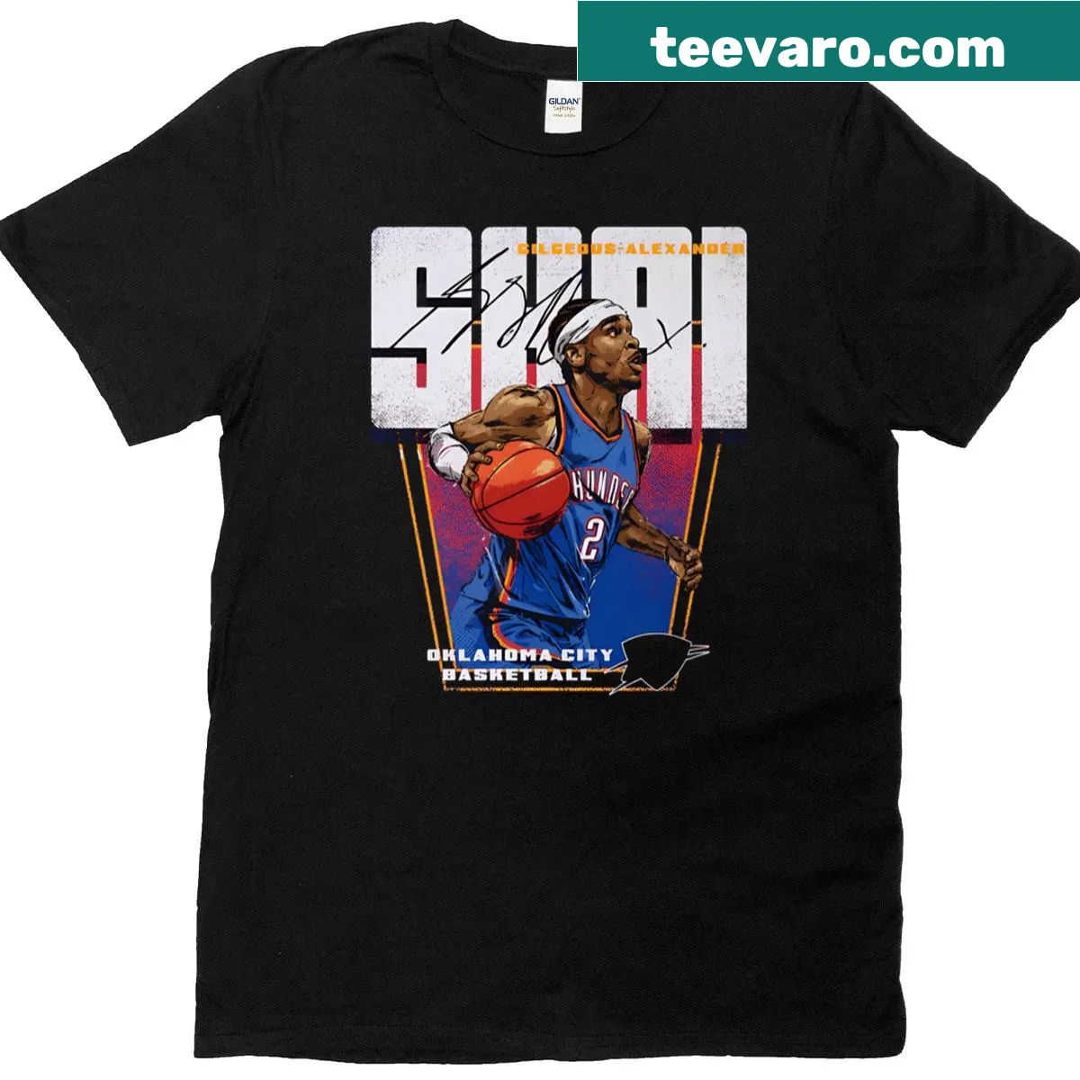 T-shirt honoring basketball star Shai Gilgeous-Alexander — on a men's t-shirt