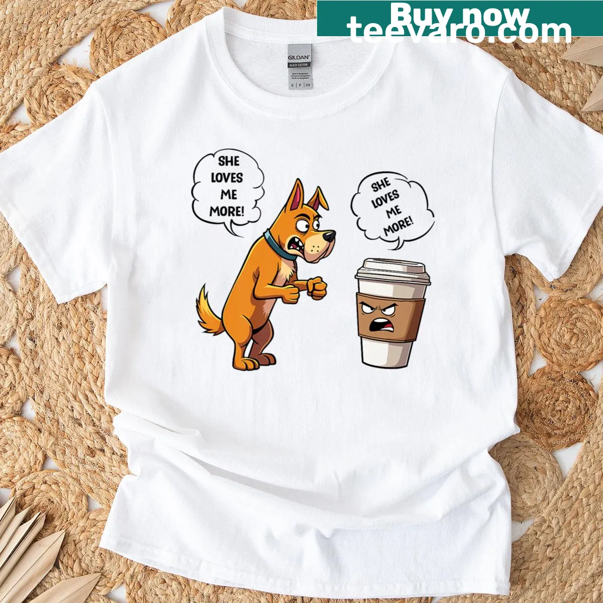 Text design celebrating dog love on a T-shirt — on a men's t-shirt