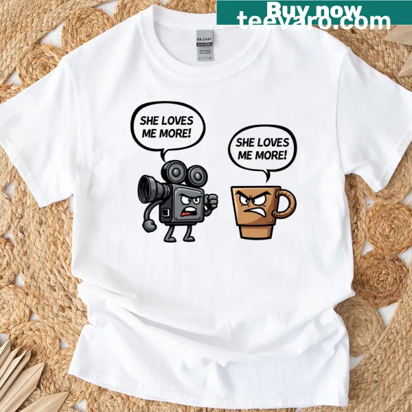 Inspirational text graphic for videographers on a T-shirt