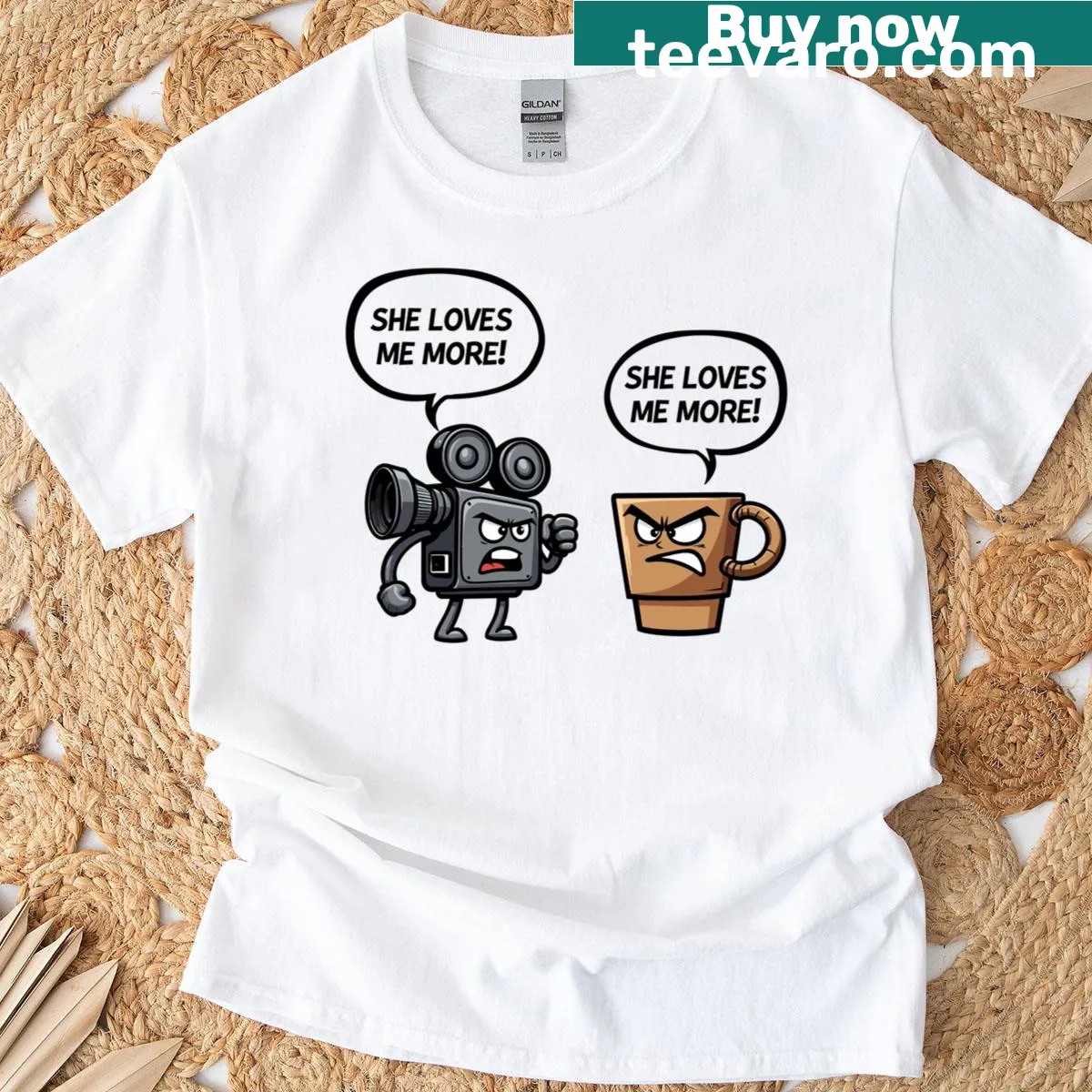 Inspirational text graphic for videographers on a T-shirt — on a men's t-shirt