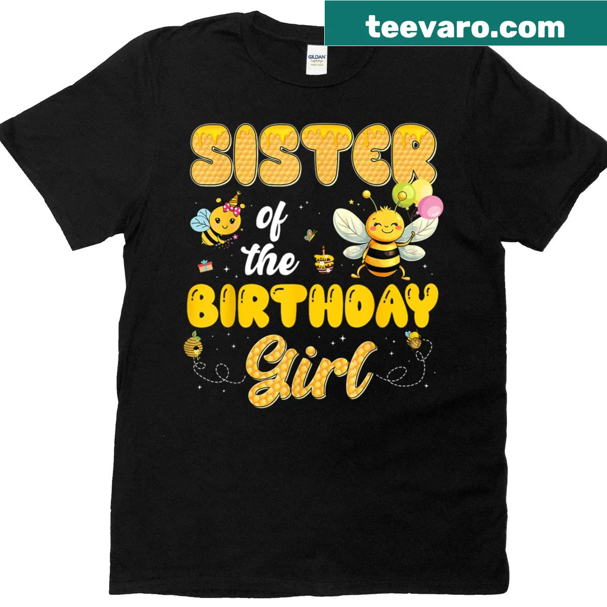 Funny t-shirt for the sister of the birthday girl with beekeeper theme — on a men's t-shirt