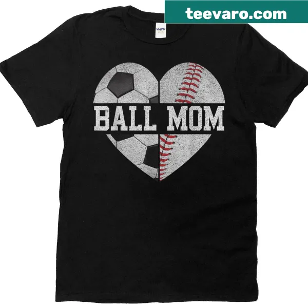 Heart design t-shirt for soccer and baseball moms