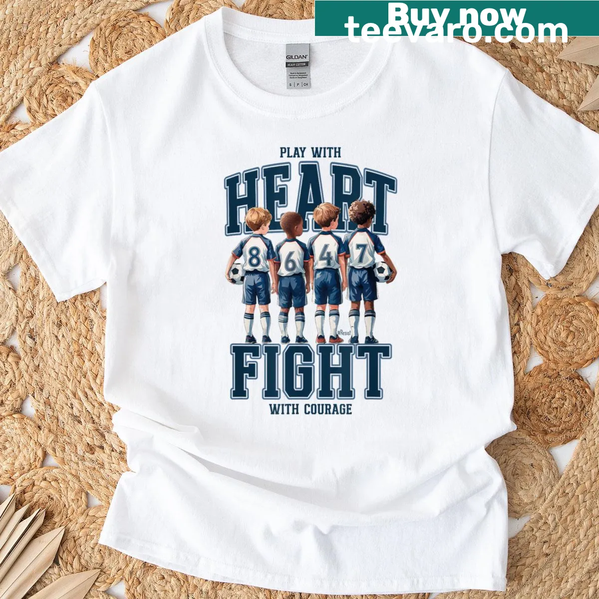Playful typography t-shirt for soccer moms with subtle message — on a men's t-shirt
