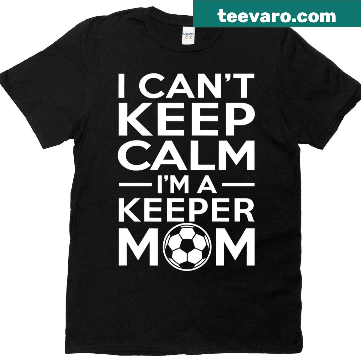 Playful soccer mom graphic t-shirt with humorous text — on a men's t-shirt