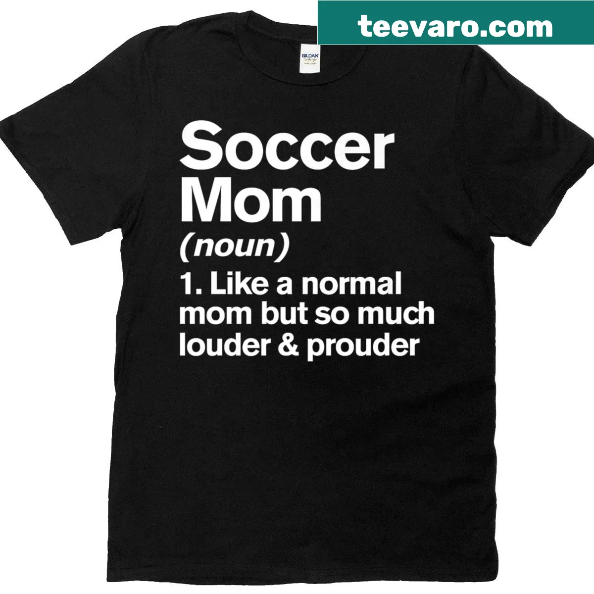 Funny definition of a soccer mom printed on a T-shirt — on a men's t-shirt