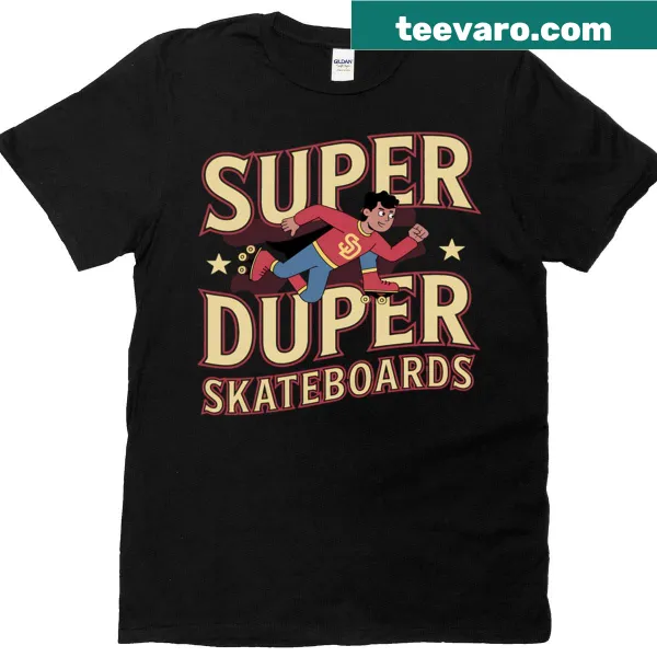 Playful Super Duper Skateboards graphic t-shirt