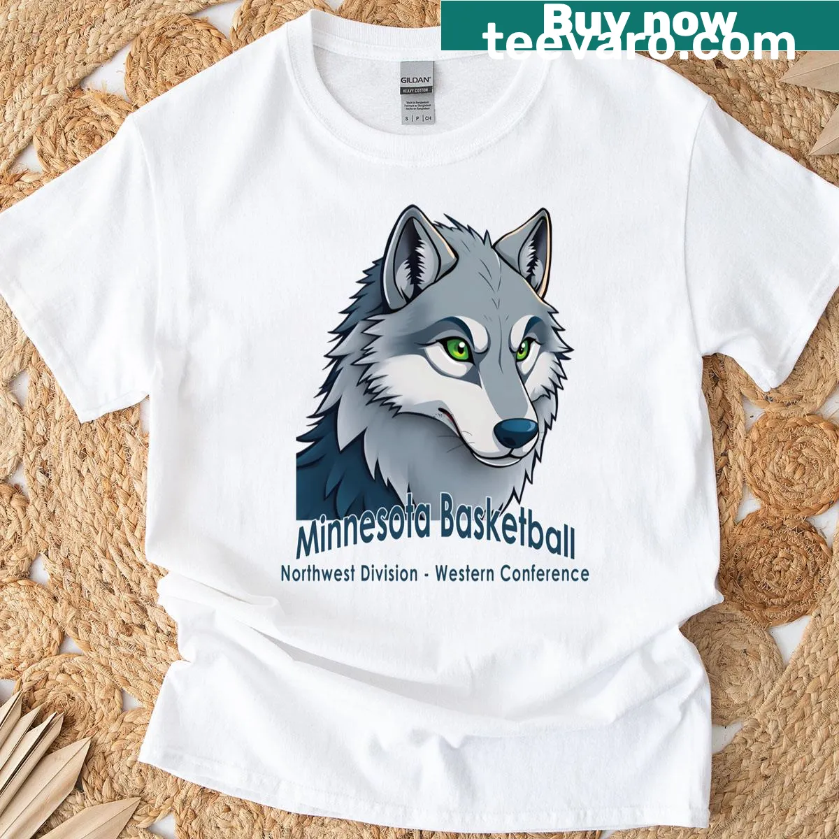 Basketball team mascot illustrated on a casual T-shirt — on a men's t-shirt