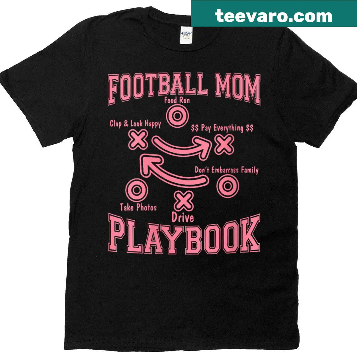 T-shirt for football moms with playful text about support — on a men's t-shirt