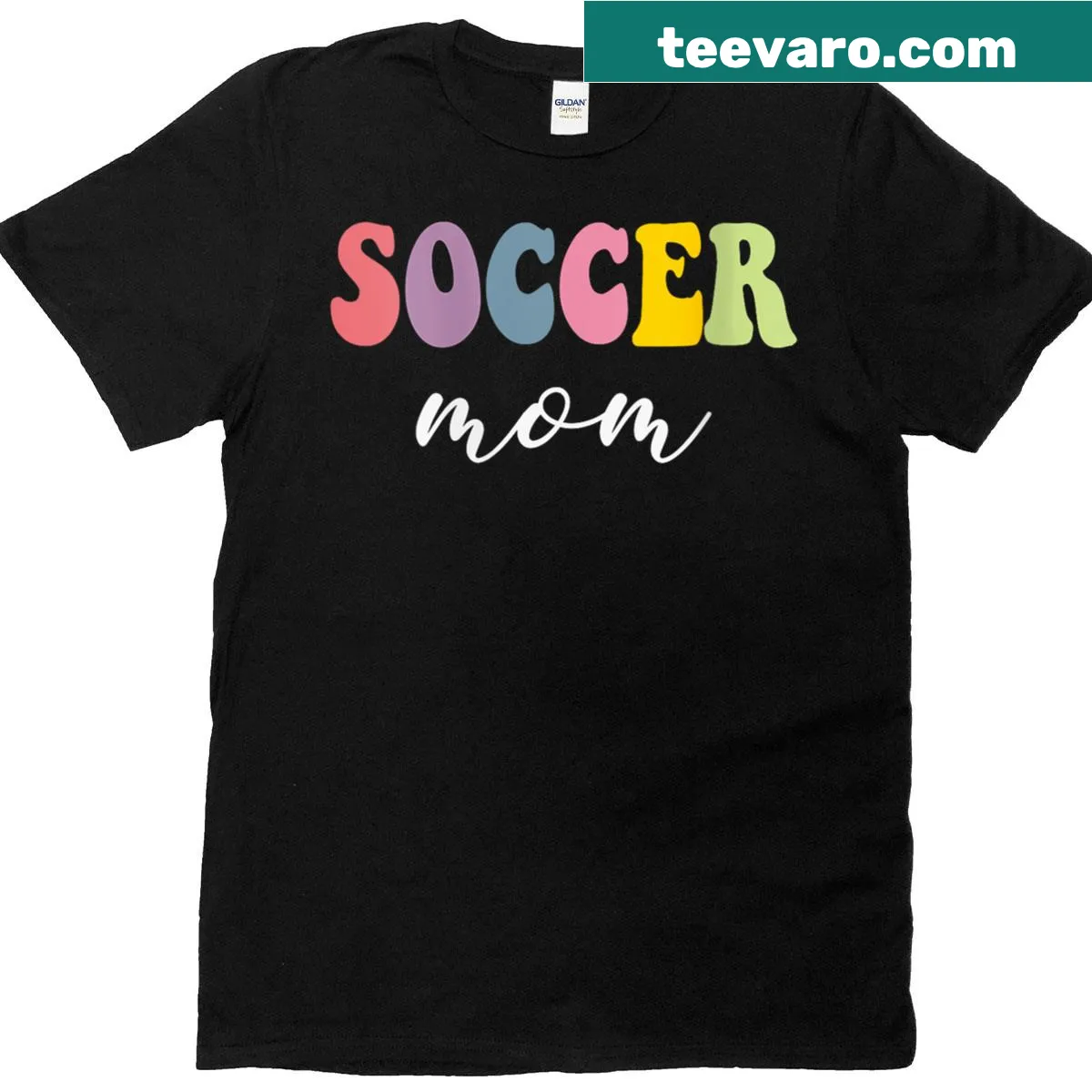 Funny soccer mom t-shirt with stylish text — on a men's t-shirt