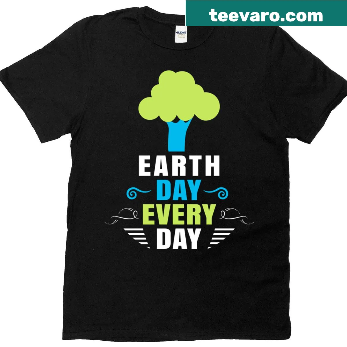 T-shirt promoting environmental activism and Earth Day — on a men's t-shirt