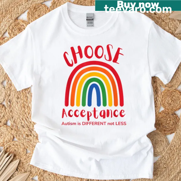 Shirt with autism awareness message in bold typography