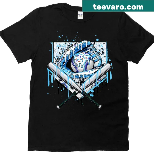 Youth Baseball T-shirt with ice cream cartoon graphic