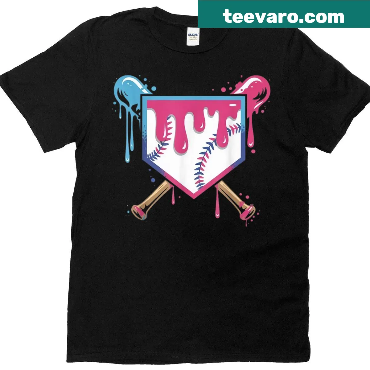 Unisex Baseball T-shirt with playful ice cream graphic — on a men's t-shirt