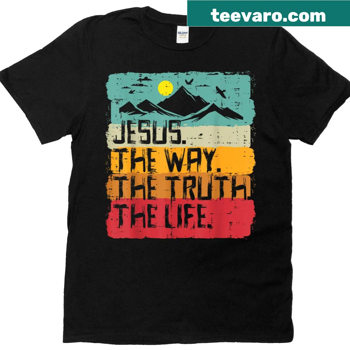 Retro t-shirt featuring a Christian message about Jesus — on a men's t-shirt