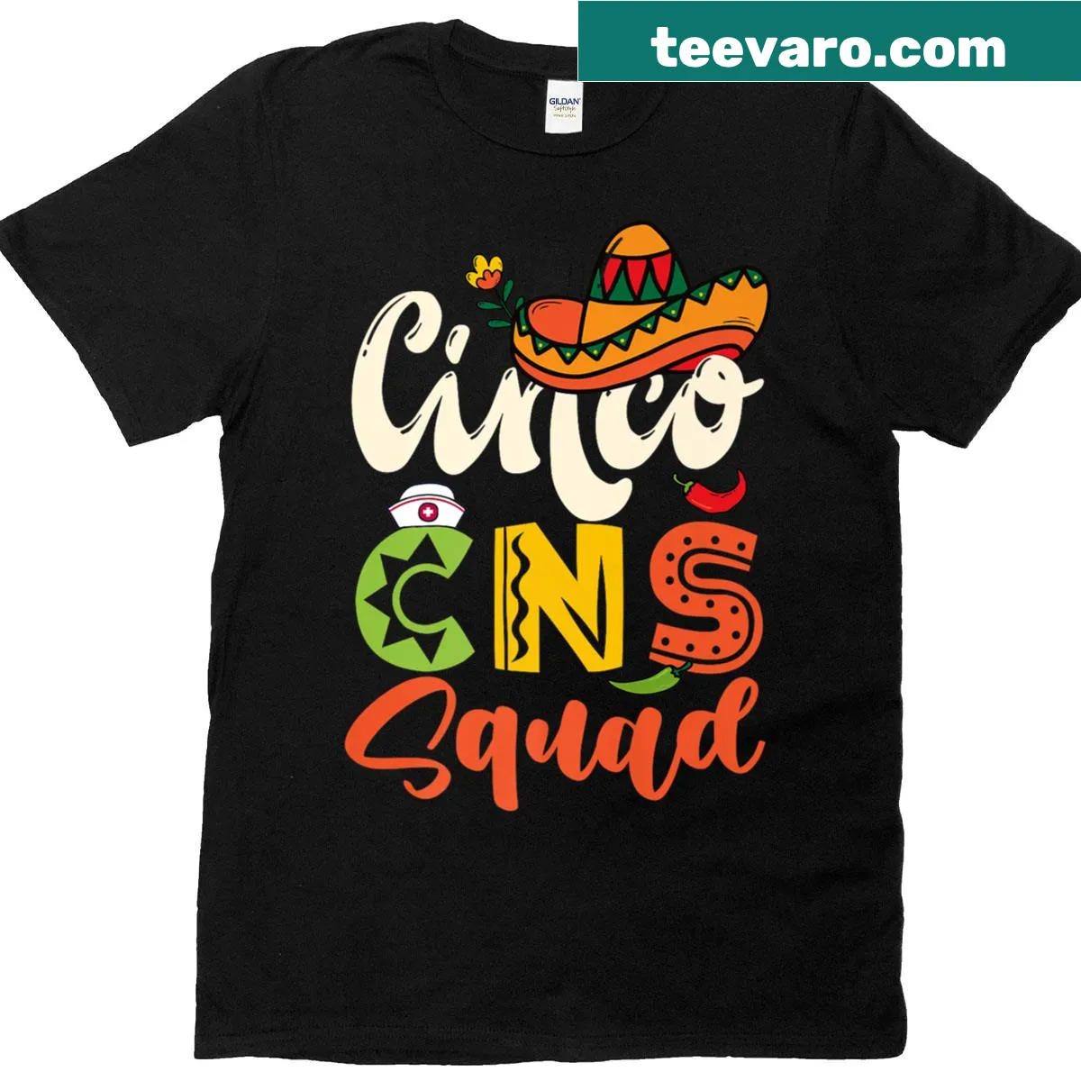 Cinco de Mayo themed t-shirt for clinical nurse specialists celebrating the holiday. — on a men's t-shirt