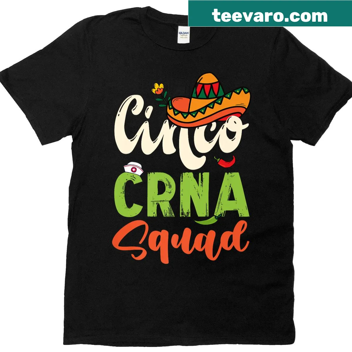 Cinco de Mayo t-shirt for nurse anesthetists with a fun crew theme. — on a men's t-shirt
