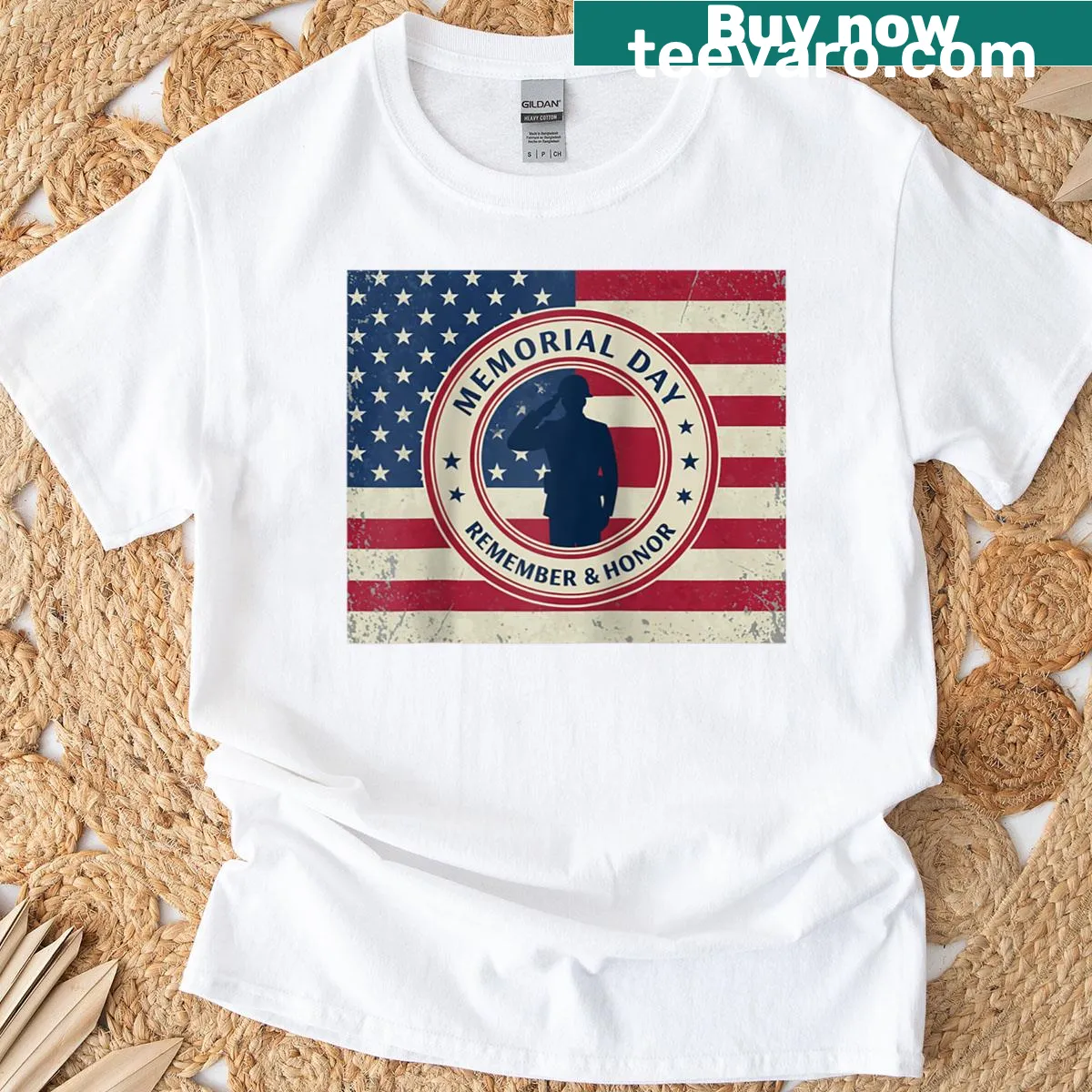 Patriotic U.S. flag raglan tee for Memorial Day — on a men's t-shirt