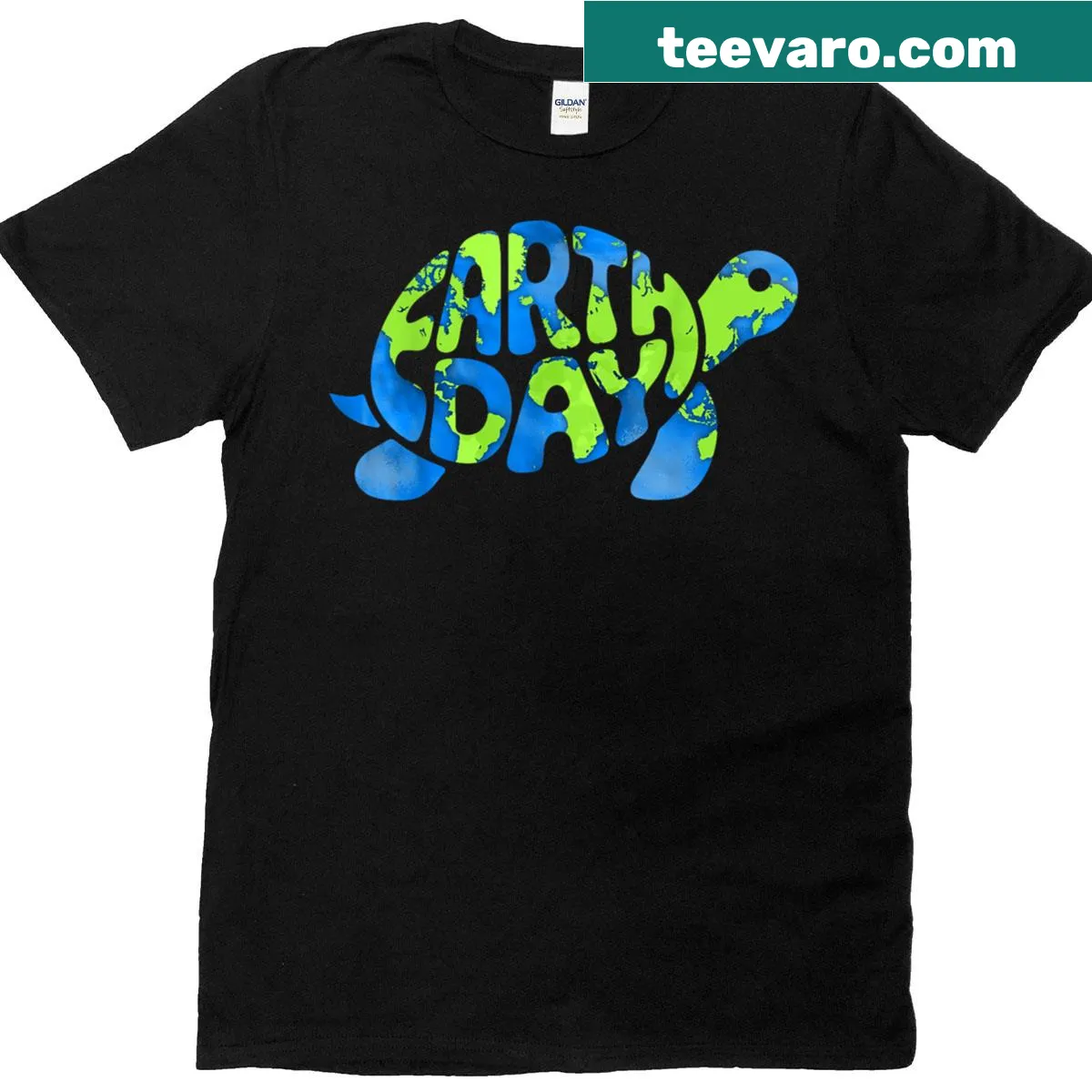 Turtle illustration promoting environmental awareness — on a men's t-shirt