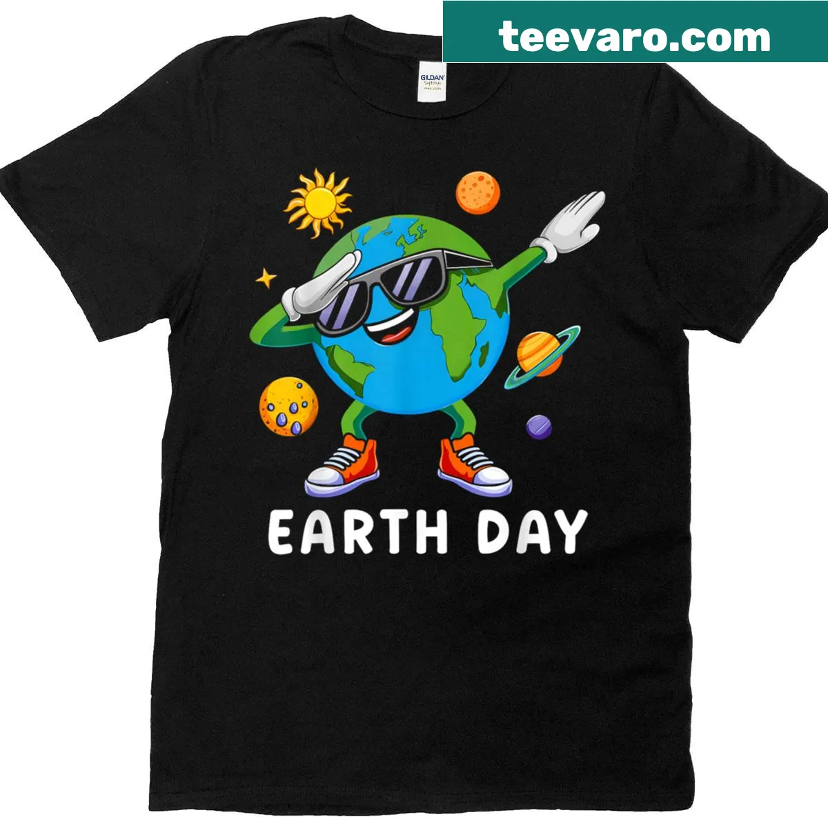 Toddler T-shirt celebrating Earth Day with cheerful design — on a men's t-shirt