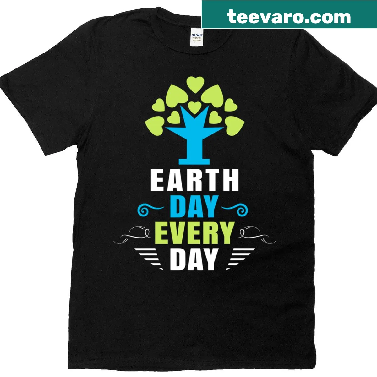 T-shirt with 'Save The Planet' typography design — on a men's t-shirt
