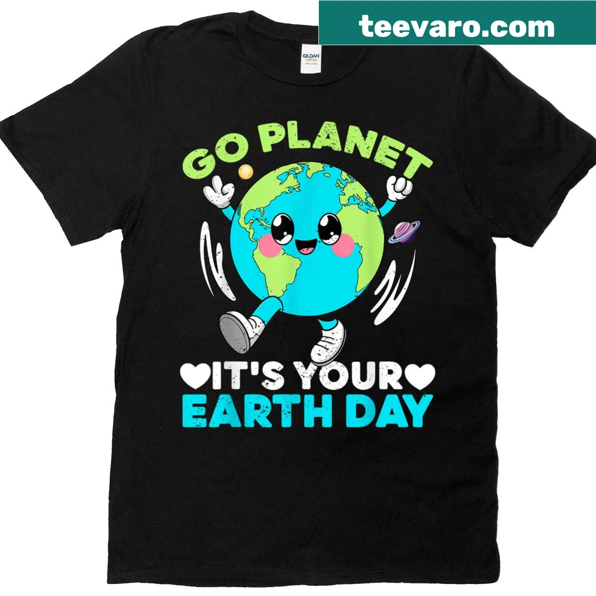 Earth Day themed t-shirt with an inspiring message about caring for our planet — on a men's t-shirt