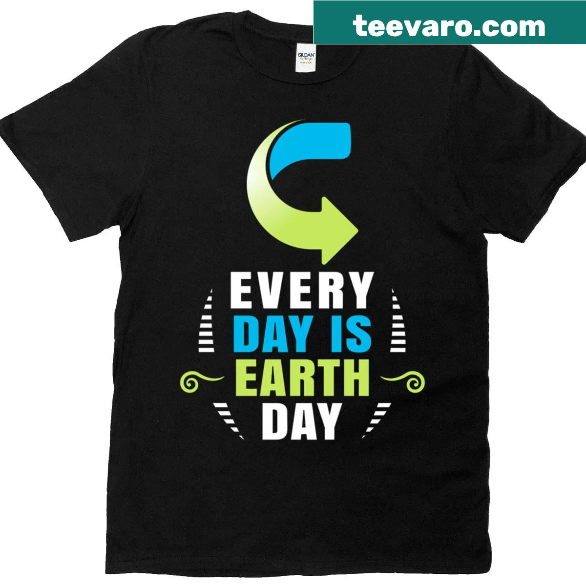 Typographic Earth Day shirt with the message Everyday Is Earth Day — on a men's t-shirt