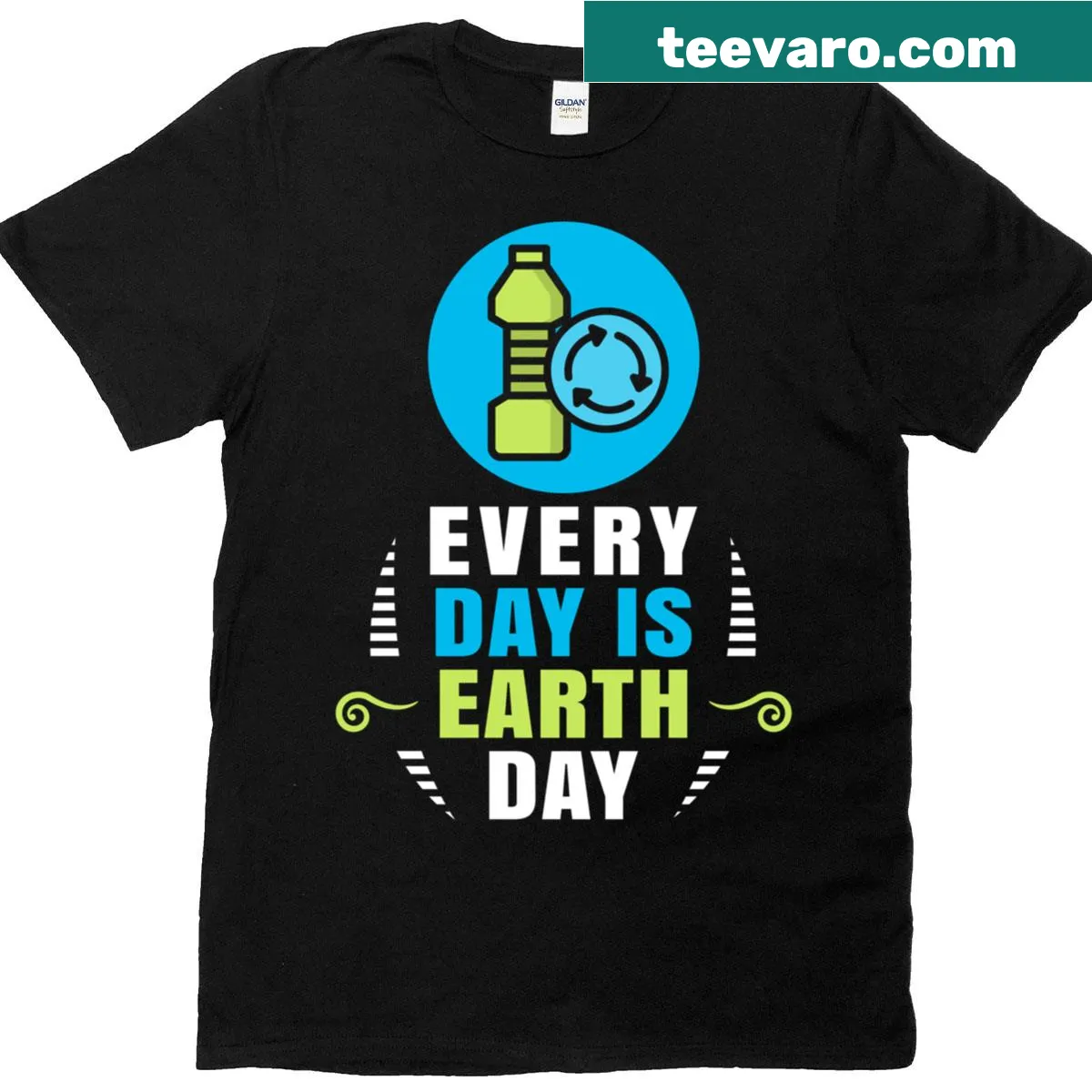 Planet activism T-shirt with the phrase Everyday Is Earth Day — on a men's t-shirt
