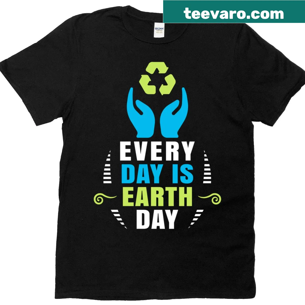 Inspirational T-shirt promoting Earth Day and recycling — on a men's t-shirt
