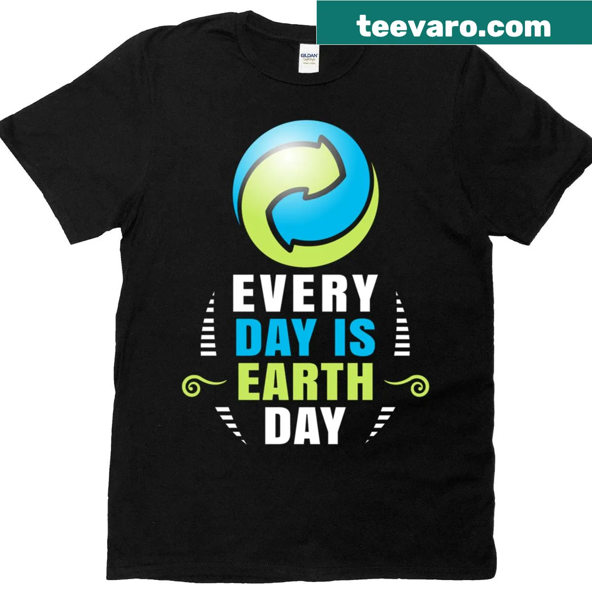 Earth Day themed T-shirt with inspirational text about environmental activism — on a men's t-shirt
