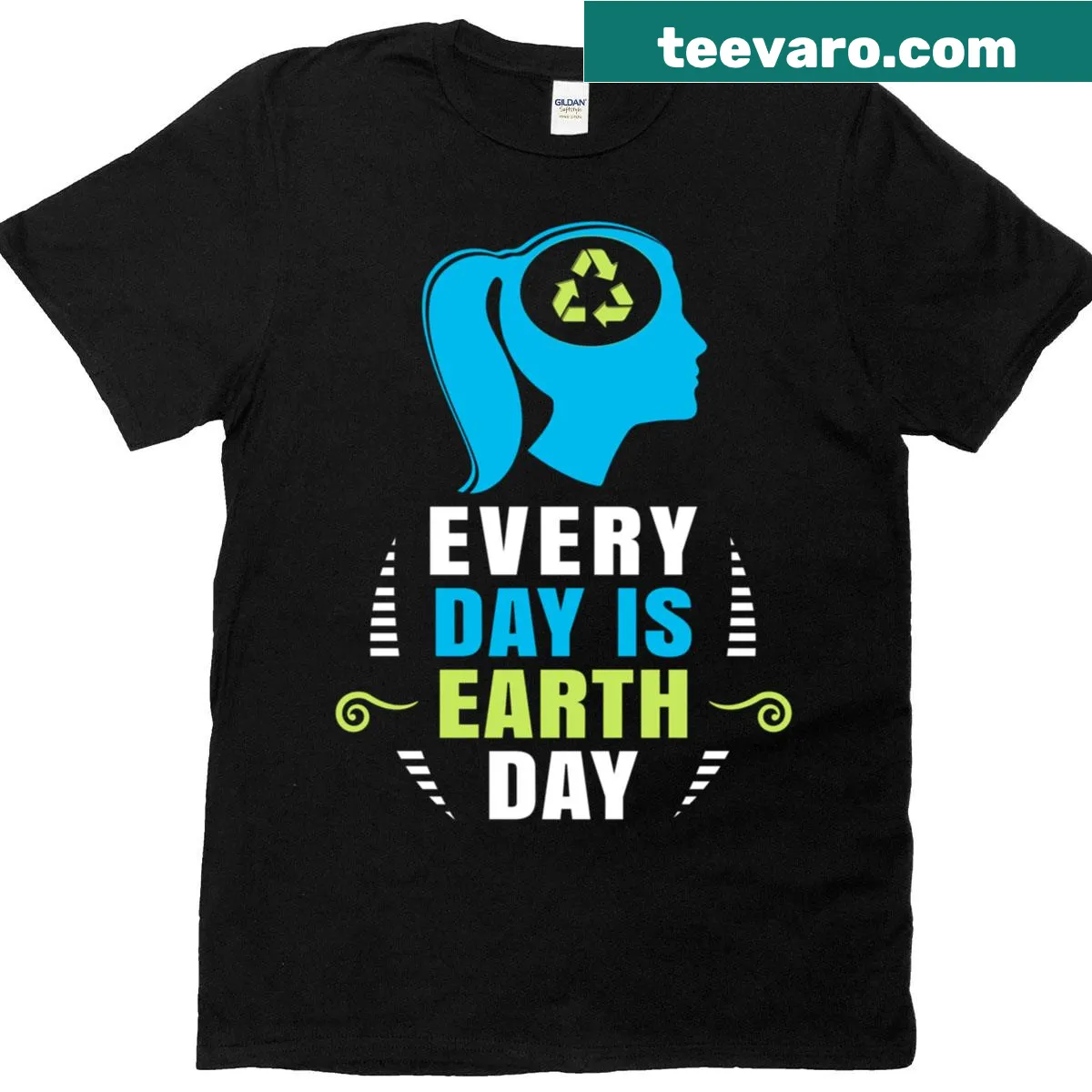T-shirt promoting recycling and saving the environment for Earth Day. — on a men's t-shirt