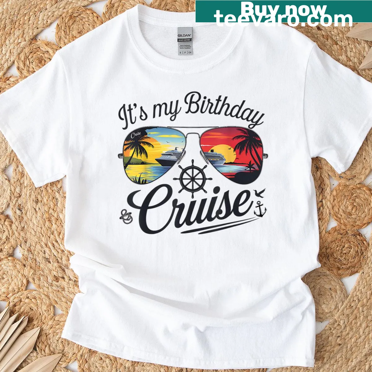 Festive birthday cruise ship t-shirt for celebrating parties in 2025 — on a men's t-shirt