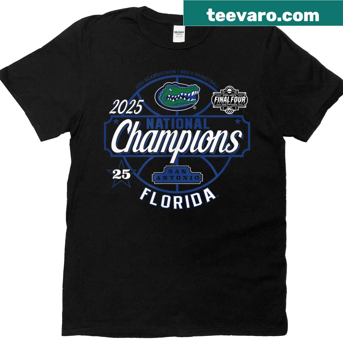Florida Gators National Champs 2025 Basketball graphic on a T-shirt — on a men's t-shirt