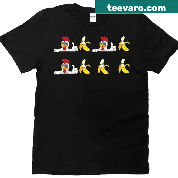 Graphic tee featuring a funny chicken singing about bananas