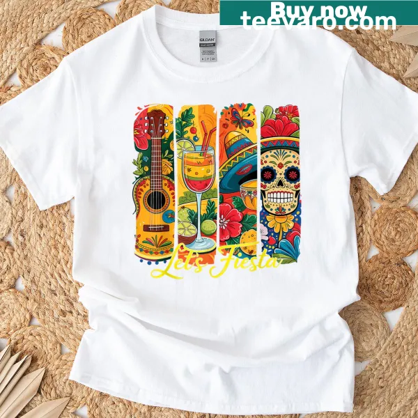 Cinco De Mayo T-shirt for men with sombrero and guitar graphic