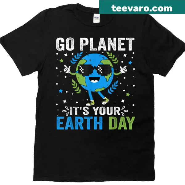 Earth Day 2025 t-shirt for kids and teachers with a nature-themed illustration