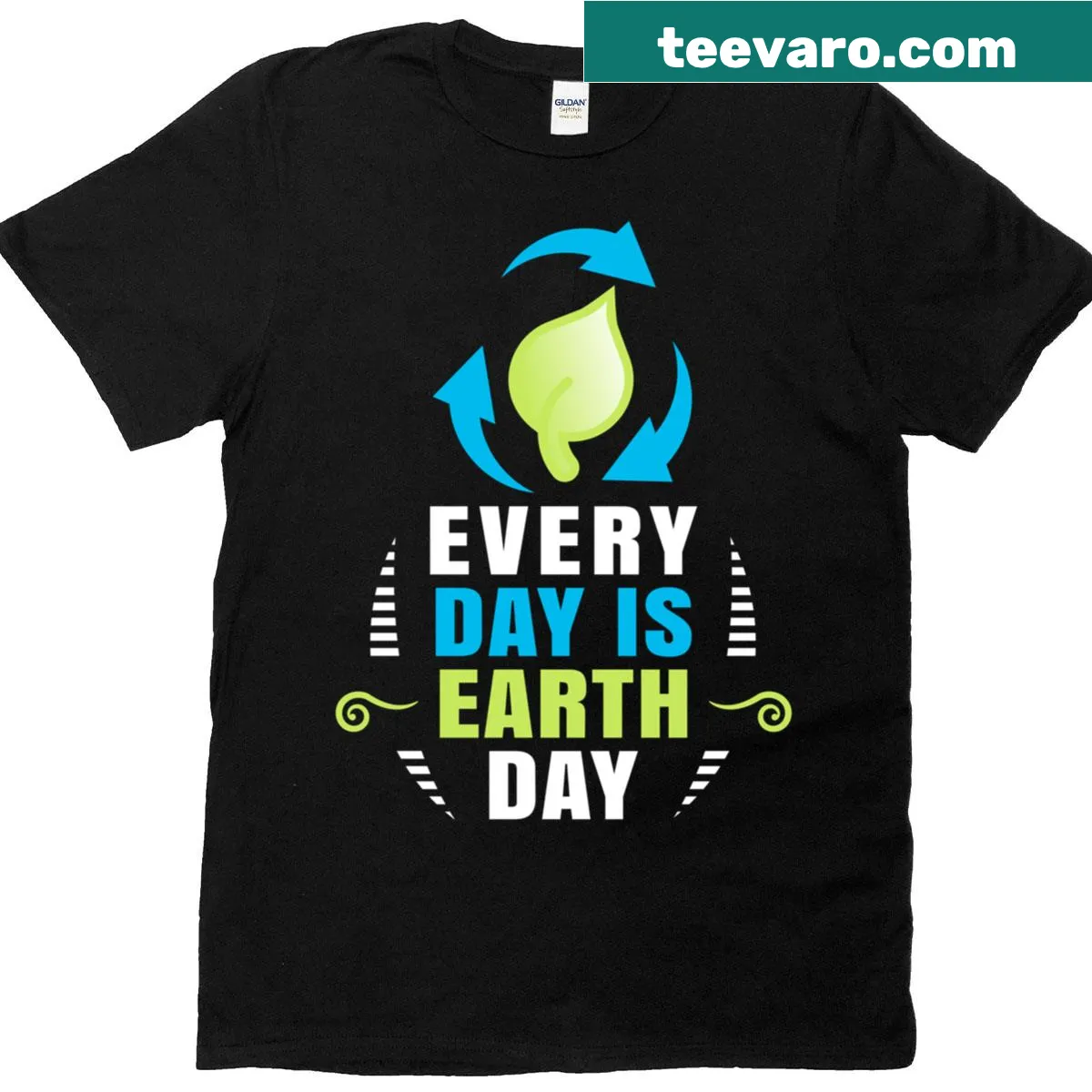Earth Day t-shirt with 'Everyday Is Earth Day' message — on a men's t-shirt