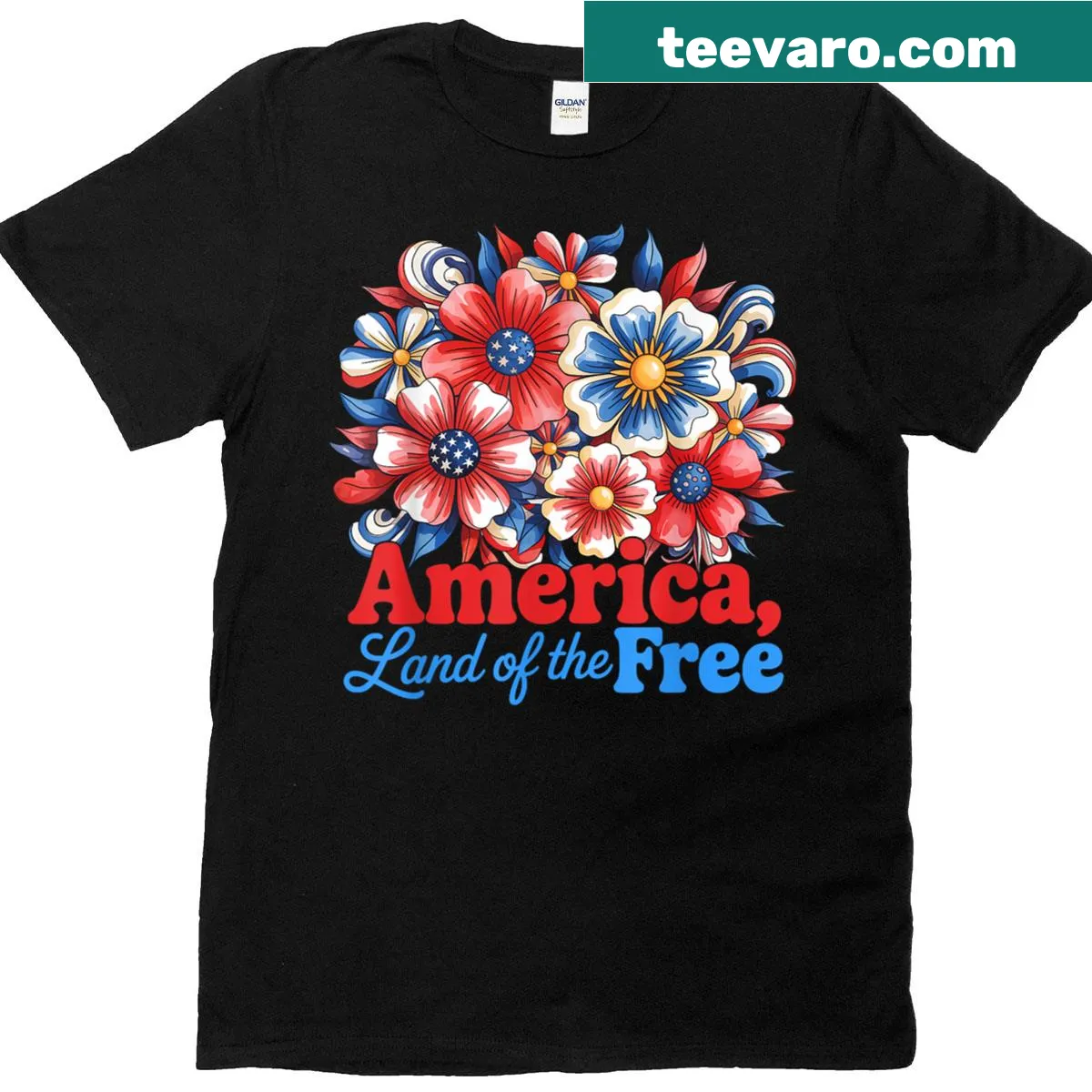 Memorial Day floral design T-shirt for women and girls — on a men's t-shirt