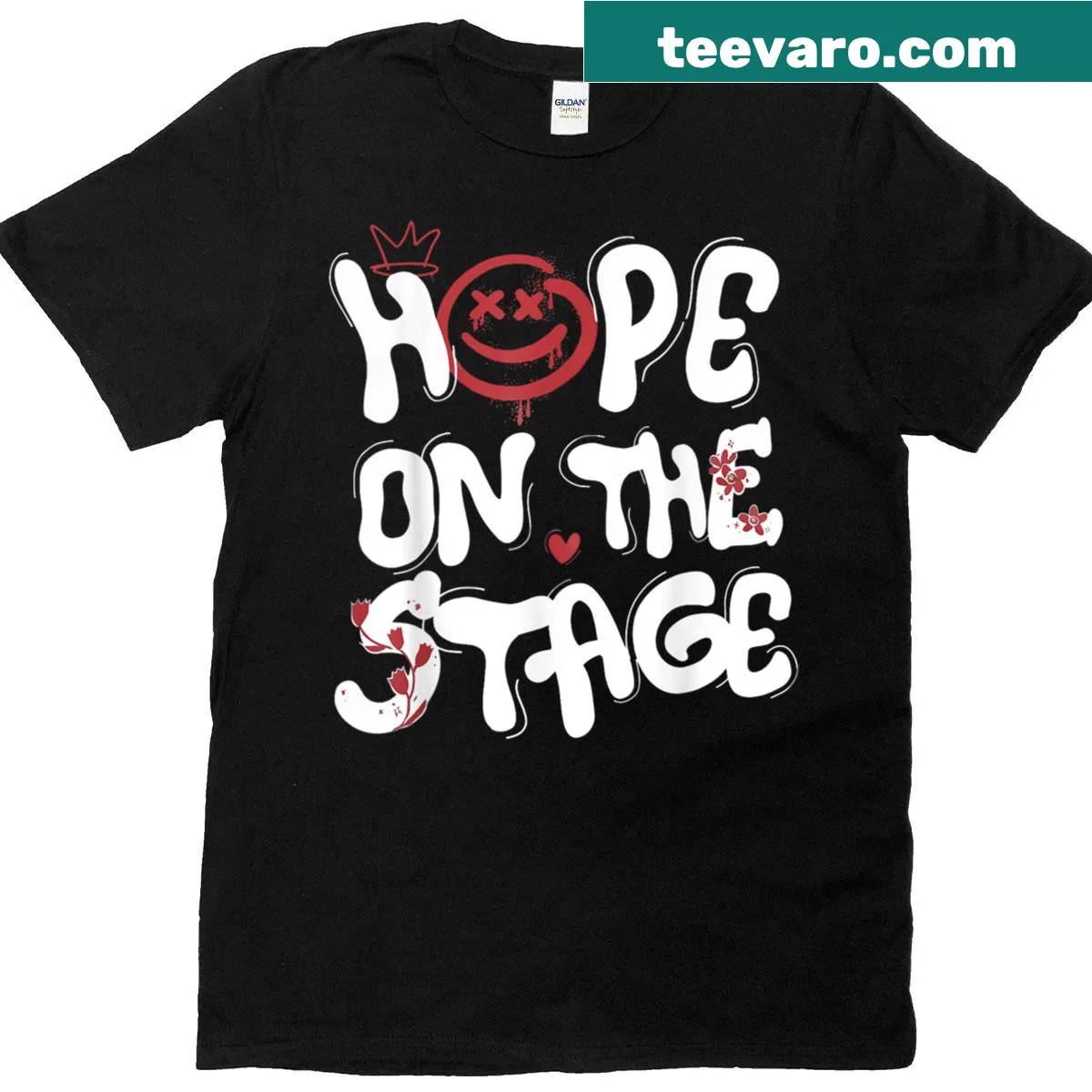 Inspirational 'Hope On The Stage' text graphic for all ages. — on a men's t-shirt