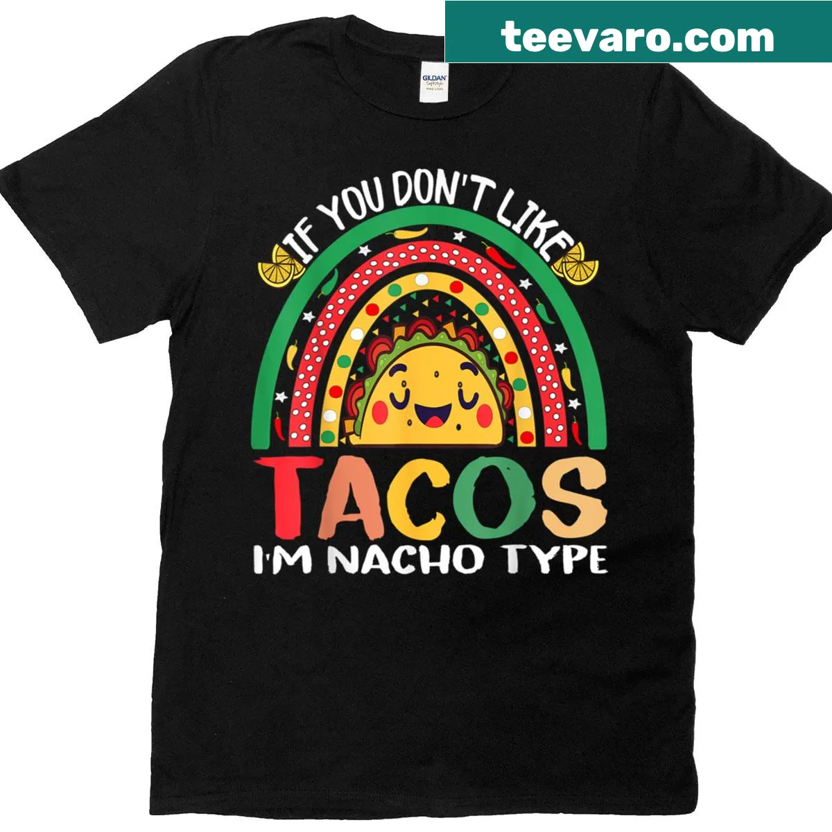 Kids T-shirt with a humorous taco-themed slogan — on a men's t-shirt